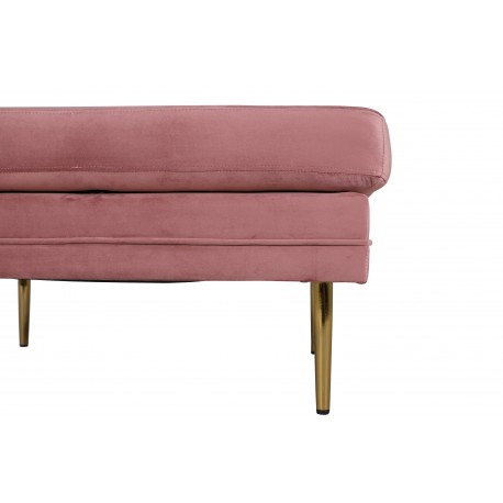 Boom skammel- Rosa Velour med messingben