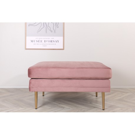 Boom skammel- Rosa Velour med messingben
