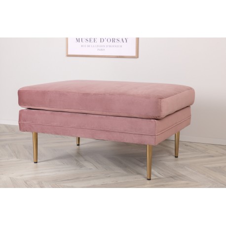 Boom skammel- Rosa Velour med messingben