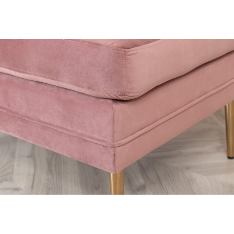 Boom skammel- Rosa Velour med messingben