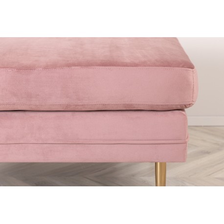 Boom skammel- Rosa Velour med messingben