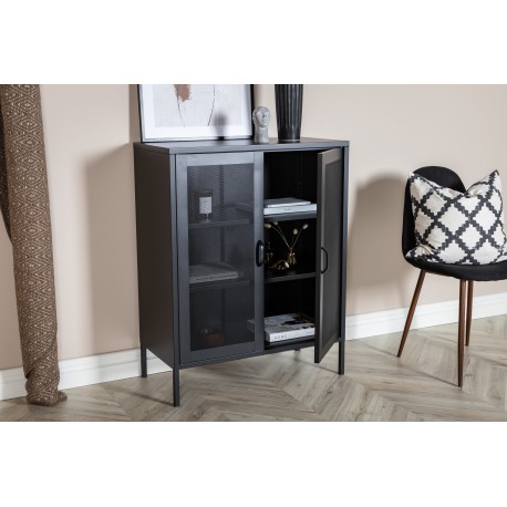 Misha - Opbevaringskab - Sort 100 x 80 x 40cm