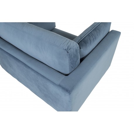Boom Lænestol - Blå velour med Messingben