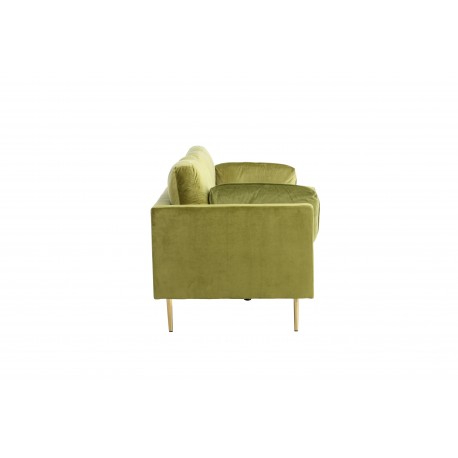 Boom Sofa Grøn Velour med messingfarvet stålben