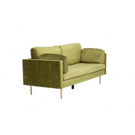 Boom Sofa Grøn Velour med messingfarvet stålben