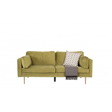 Boom Sofa Grøn Velour med messingfarvet stålben