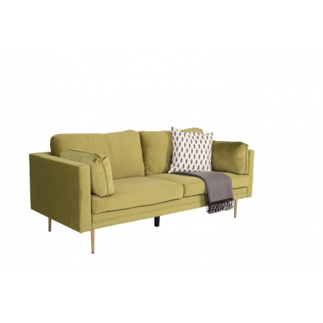 Boom Sofa Grøn Velour med messingfarvet stålben
