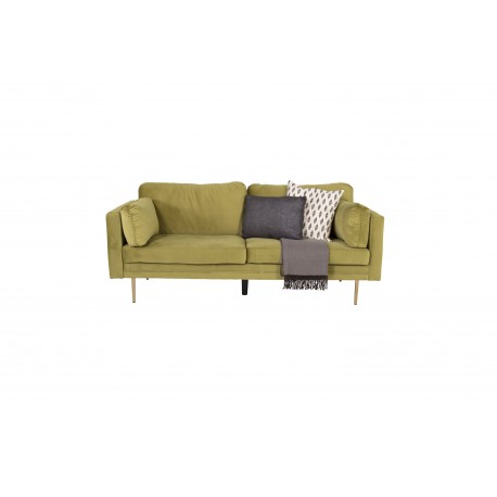 Boom Sofa Grøn Velour med messingfarvet stålben