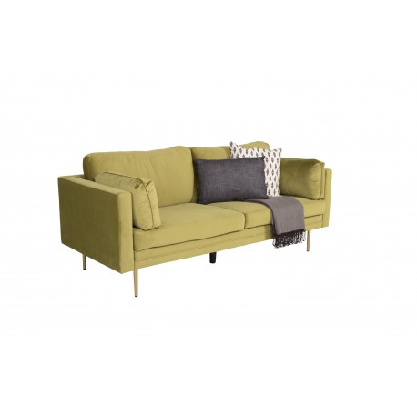 Boom Sofa Grøn Velour med messingfarvet stålben