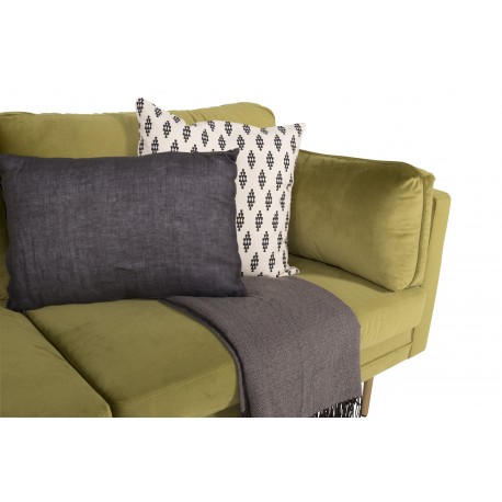 Boom Sofa Grøn Velour med messingfarvet stålben