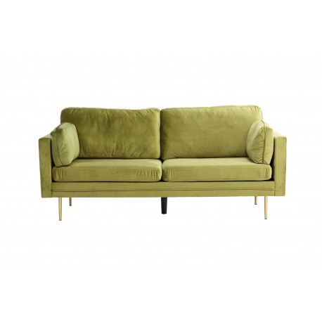 Boom Sofa Grøn Velour med messingfarvet stålben