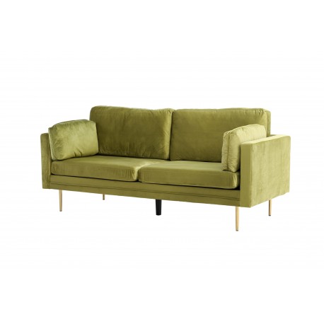 Boom Sofa Grøn Velour med messingfarvet stålben