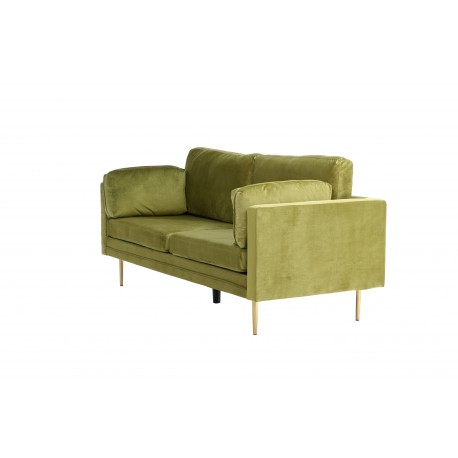 Boom Sofa Grøn Velour med messingfarvet stålben