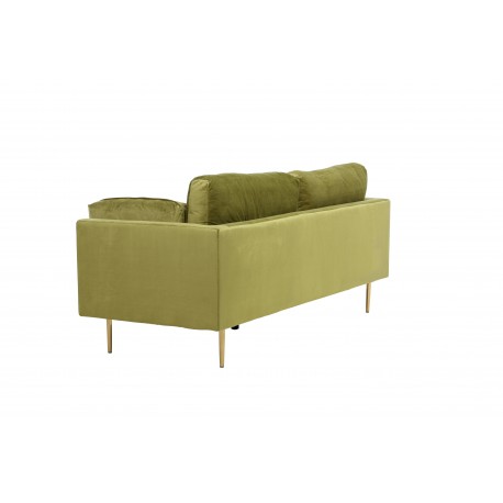 Boom Sofa Grøn Velour med messingfarvet stålben