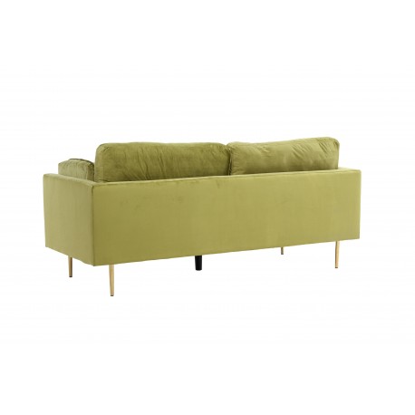 Boom Sofa Grøn Velour med messingfarvet stålben