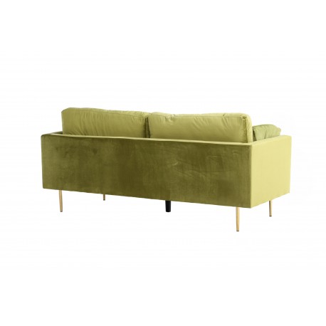 Boom Sofa Grøn Velour med messingfarvet stålben