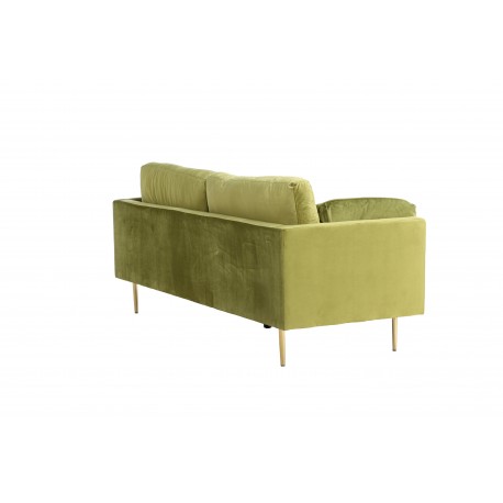 Boom Sofa Grøn Velour med messingfarvet stålben