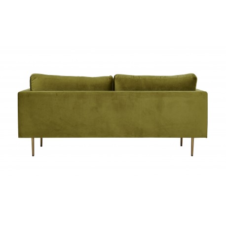 Boom Sofa Grøn Velour med messingfarvet stålben