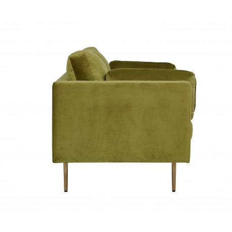 Boom Sofa Grøn Velour med messingfarvet stålben