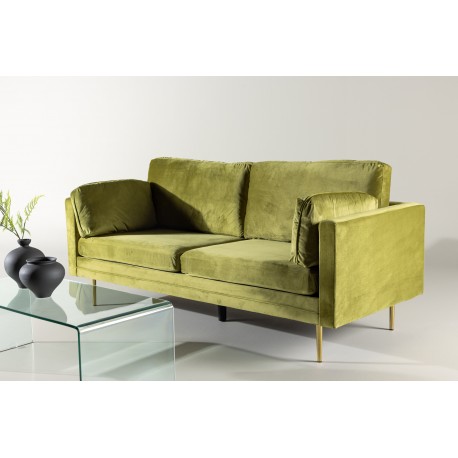 Boom Sofa Grøn Velour med messingfarvet stålben
