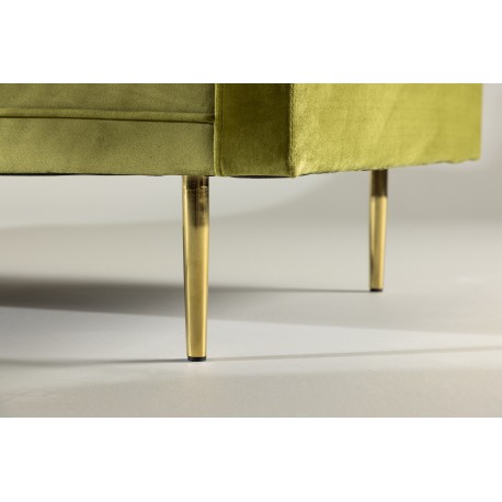 Boom Sofa Grøn Velour med messingfarvet stålben