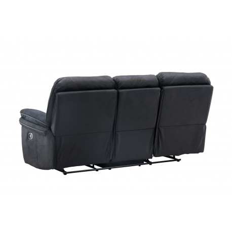 Saranda 3 pers Recliner Sofa - Sort