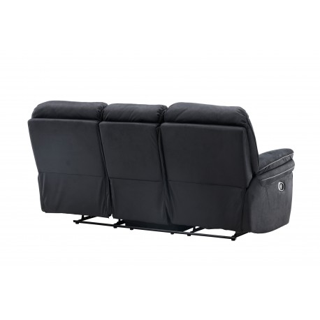 Saranda 3 pers Recliner Sofa - Sort