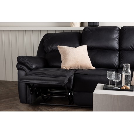 Saranda 3 pers Recliner Sofa - Sort