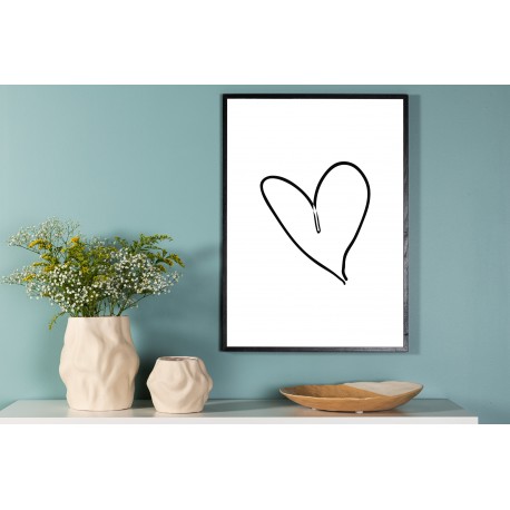 Hjerte Plakat | Stilfuld Væggdekoration | 30x40 cm