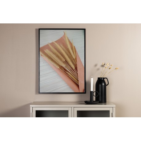 Plakat med tørrede blomster - Beige og Pink