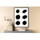 Abstrakt Dots Plakat | 50x70 cm | Hvid og Sort