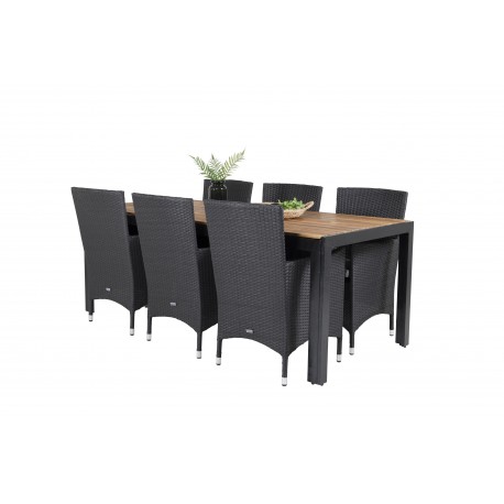 Bois Loungesæt - Havemøbelsæt - Sort,Grå,Natur