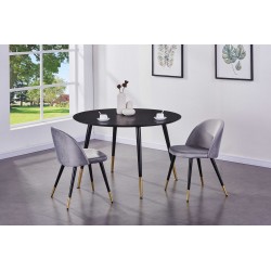 Dipp Rundt spisebord - Sort og Messing