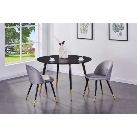 Dipp Rundt spisebord - Sort og Messing