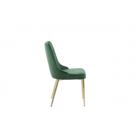 Velvet Deluxe Spisebordsstol - Grøn Velour