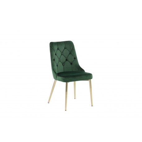 Velvet Deluxe Spisebordsstol - Grøn Velour