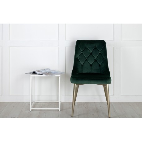 Velvet Deluxe Spisebordsstol - Grøn Velour