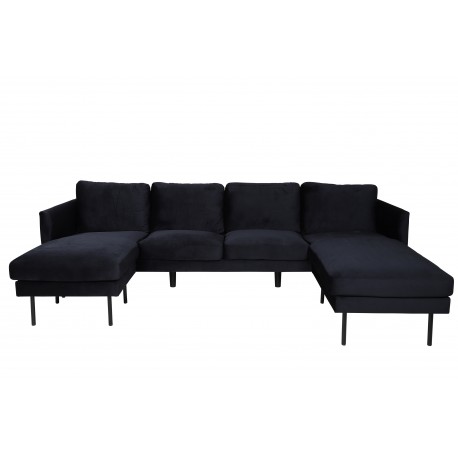 Zoom U-Sofa - Sort Velour