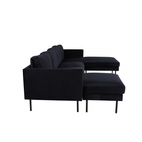 Zoom U-Sofa - Sort Velour