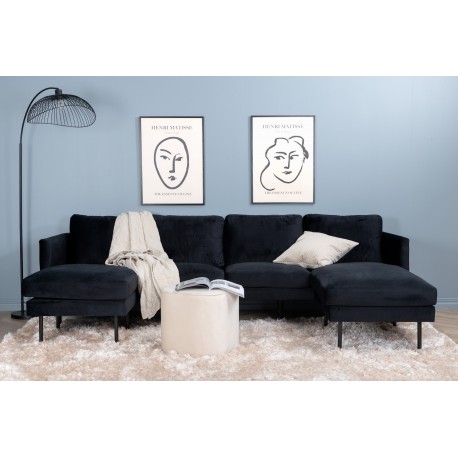 Zoom U-Sofa - Sort Velour