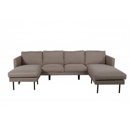 Zoom U-Sofa Brun - Beige og Sort