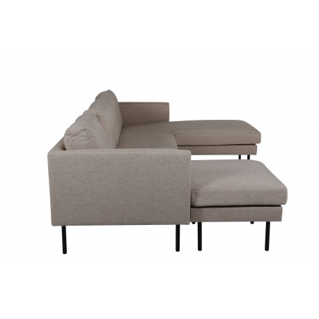 Zoom U-Sofa Brun - Beige og Sort