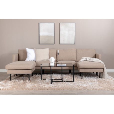 Zoom U-Sofa Brun - Beige og Sort