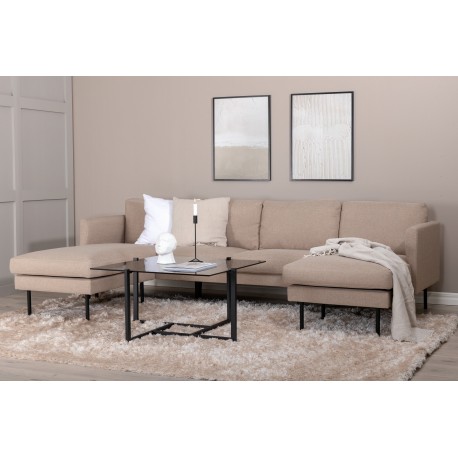 Zoom U-Sofa Brun - Beige og Sort