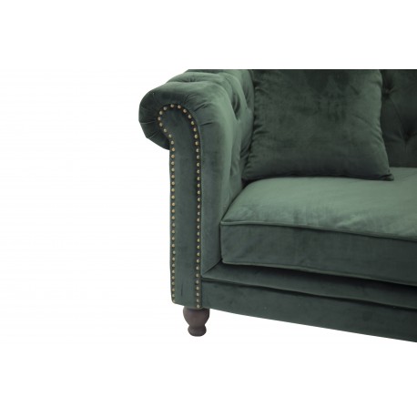 Velvet 3 personers Sofa - Grøn og Natur