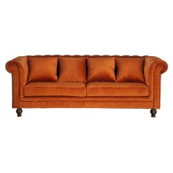 Velvet 3 personers Sofa - Natur og Rusty Cognac