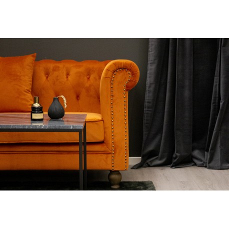 Velvet 3 personers Sofa - Natur og Rusty Cognac