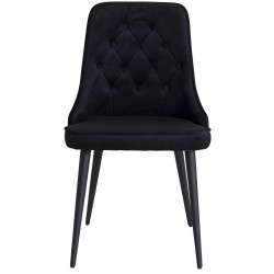 Velvet Deluxe Spisestuestol - Sort Velour