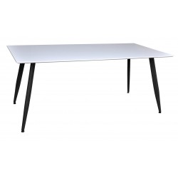 Polar Spisebord 180x90 cm - Hvid med sorte ben
