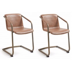 2 x Alma spisebordsstol - Cognac